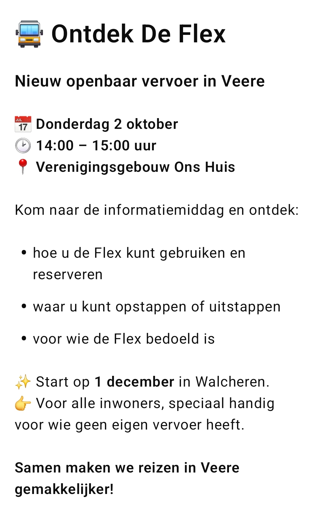 Flex vervoer in Meliskerke