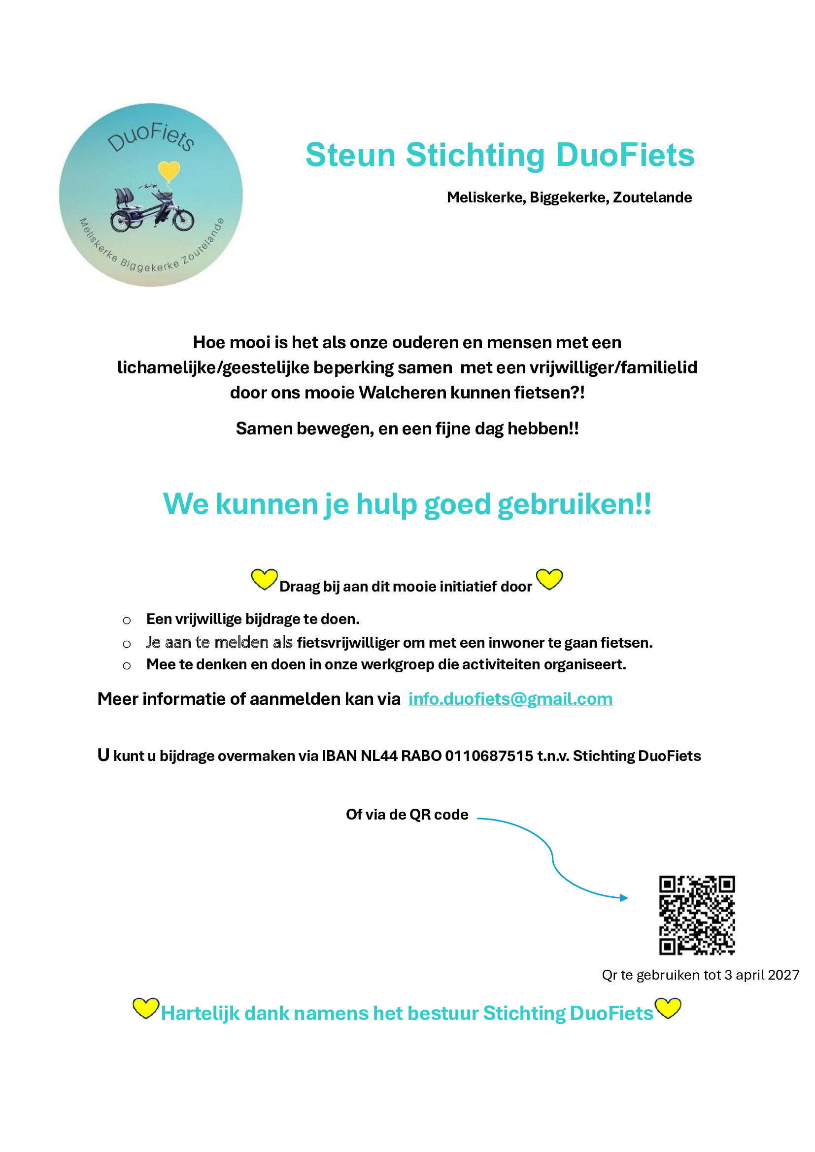 Flyer fiets aan bewoners